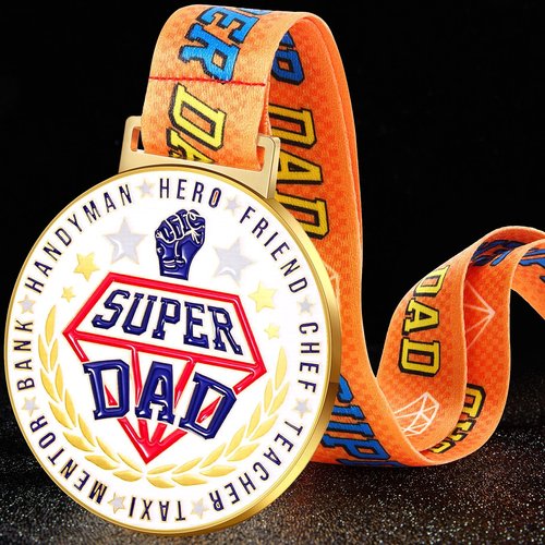 Loetere Super Dad Medal Gifts for Dad from Daughter or Son, Best Ever Gifts, Funny Award Gifts for Birthday Father's Day Present