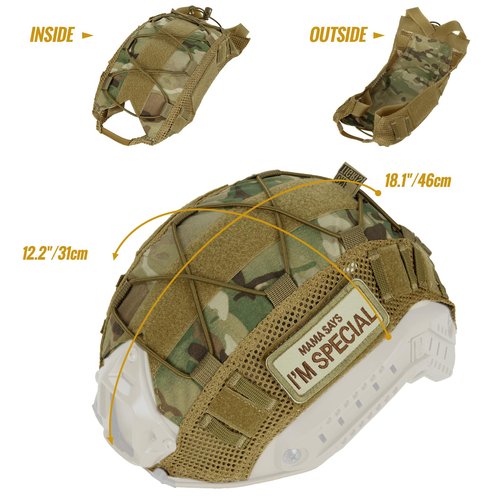 OneTigris Tactical Helmet Cover, Cloth Cover for Fast Helmet in Size M/L & Fast Bump Helmet in Size L/XL - ZKB06 No Helmet