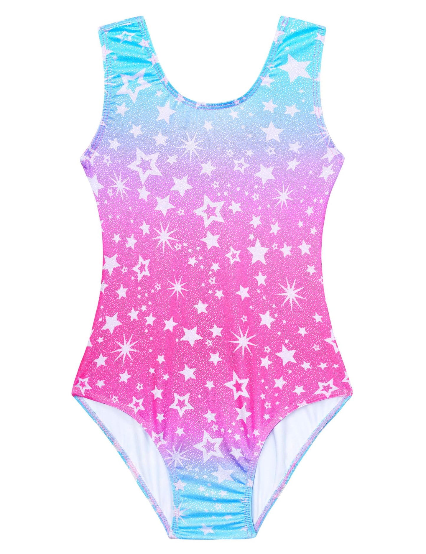 Domusgo Gymnastics Leotards for Girls 10-12 Years Old Pink Blue Galaxy Sparkly One Piece Tumbling Outfits