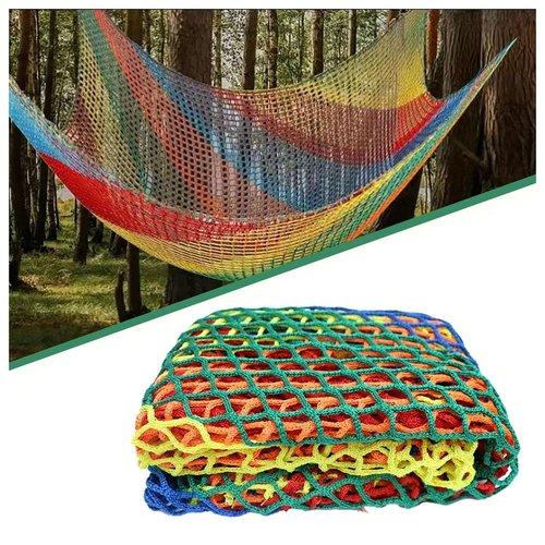 PSYCHEJOYS Climbing Cargo Net, Double Layers Playground Safety Net, Rope Bridge Nets, Small Aperture Hammock Net, for Treehouse,Obstacle Training,Back Yard(Size:1.5x2m)