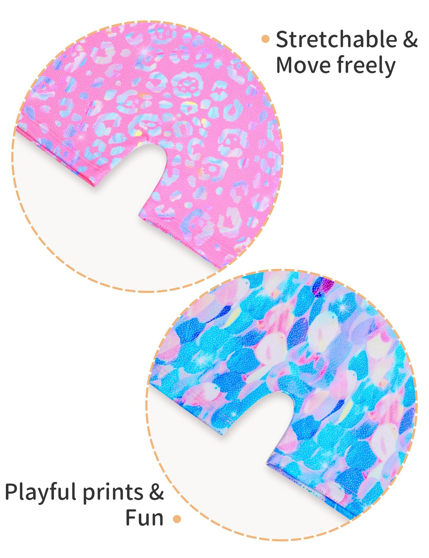 Nokecina Girls Gymnastics Leotards Size 5-6 Years Old Shiny Pink Blue 2 Pack Gym Outfits Biketards
