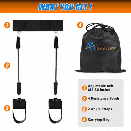 AA deLuxe | Jump Dunk Vertical Leg Bands Trainer for Basketball, Football, Volleyball, and Strength Training. Tester Exercise Plyometric Jumptrainer Equipment. With high Resistance for higher Jumping.