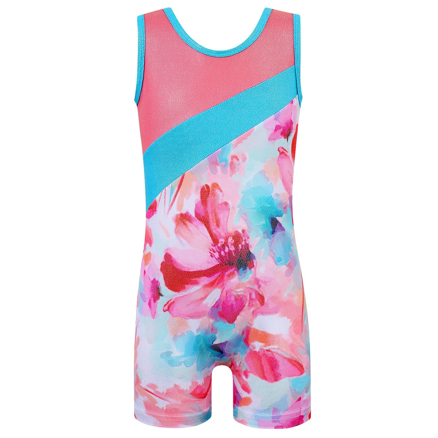 HOZIY Girls Gymnastics Practice Leotards for Girls 8-10 Coral Floral Equipments Kids Leo Orange Leotardos De Gimnasia Para Niñas