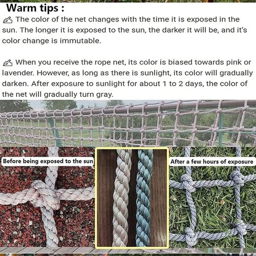 HSXMY Climbing Cargo Net for Adults and Kids Outdoor Heavy Duty Climbing Net Rope Ladder Playground Safety Net for Treehouse Accessories Stair Balcony Railing Protection Net,6.6x29.5ft