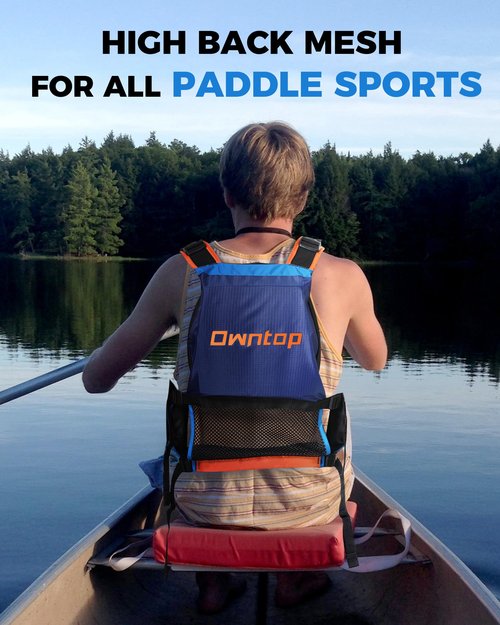 Owntop Swim Vest for Adult, Paddle Sports Swim Jackets with Adjustable Safety Strap, Premium Buoyancy Men Women Float Swim Vests for Kayaking Surfing Boating (Blue, M/L)