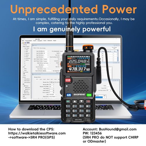 BAOFENG 5RH PRO GPS 10W Ham Radio Handheld, Tri Band Two Way Radio-VHF/1.25M/UHF, 640 Channels, APRS, Aviation Police Band Scanner, NOAA Weather 5RM Upgrade Walkie Talkies Long Range -2Pack