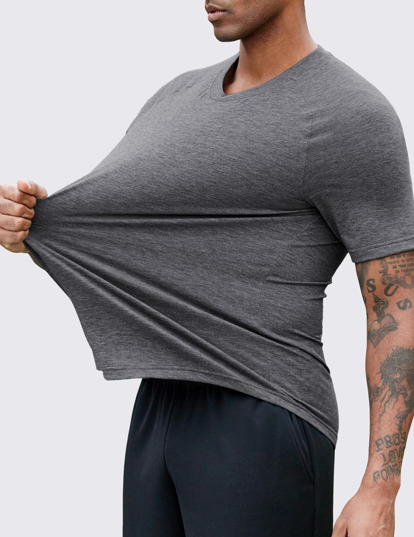 PINSPARK Men's 3 Pack Workout Shirts - Quick Dry Gym Athletic Shirts Moisture Wicking Short Sleeve T Shirts