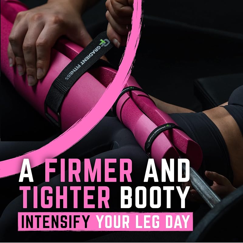 Gradient Fitness Barbell Pad with Pink Straps – Non-Slip Hip Thrust Cushion for Squats & Glutes