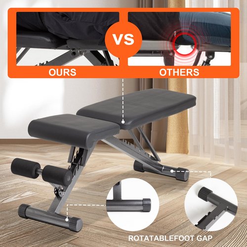 BARWING Adjustable Weight Bench for Home Gym,700LBS Foldable Incline Bench for Full Body Workout Easy Assembly Training Decline Bench