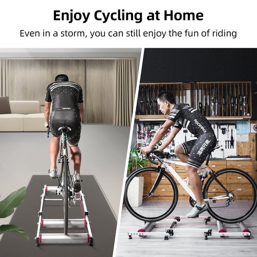 ROCKBROS Bike Rollers Adjustable Bike Trainer Stand Foldable Indoor Cycling Bicycle Roller with Resistance for MTB Road Bike Exercise