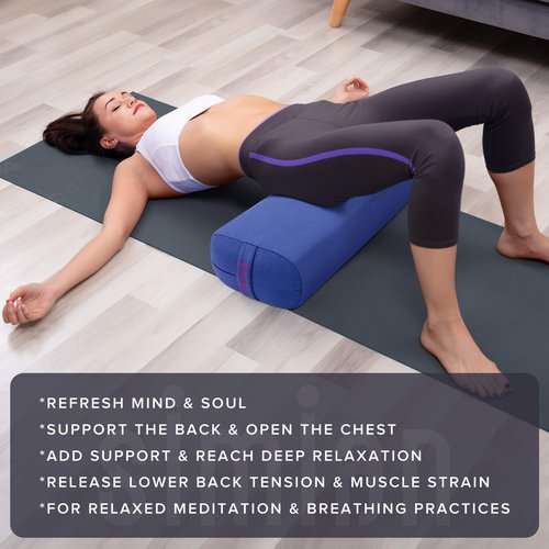 SIMIAN Yoga Bolster Pillow Premium Meditation Bolsters Supportive Rectangular Cushion with Skin-Friendly Velvet Cover Washable, Support Cushions Bolster Pillows for Restorative Yoga
