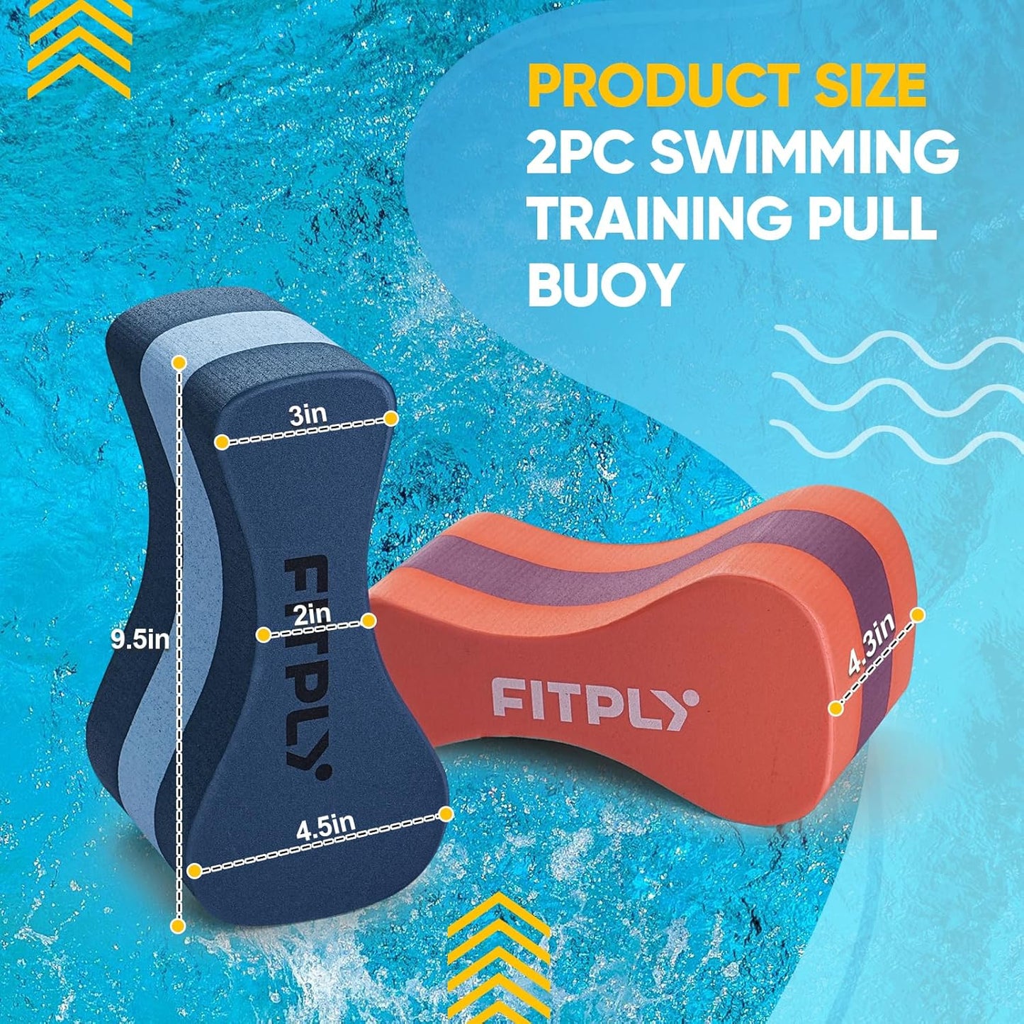 2PCS Pull Buoy Swim Buoy - EVA 3-Layer Swimming Aid, Pool Buoy for Lap Swim Training, Perfect Swimming Buoy for Adults, Kids, and Beginners
