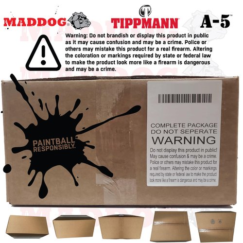 Maddog Tippmann A-5 Titanium HPA Paintball Gun Marker Starter Package - Black