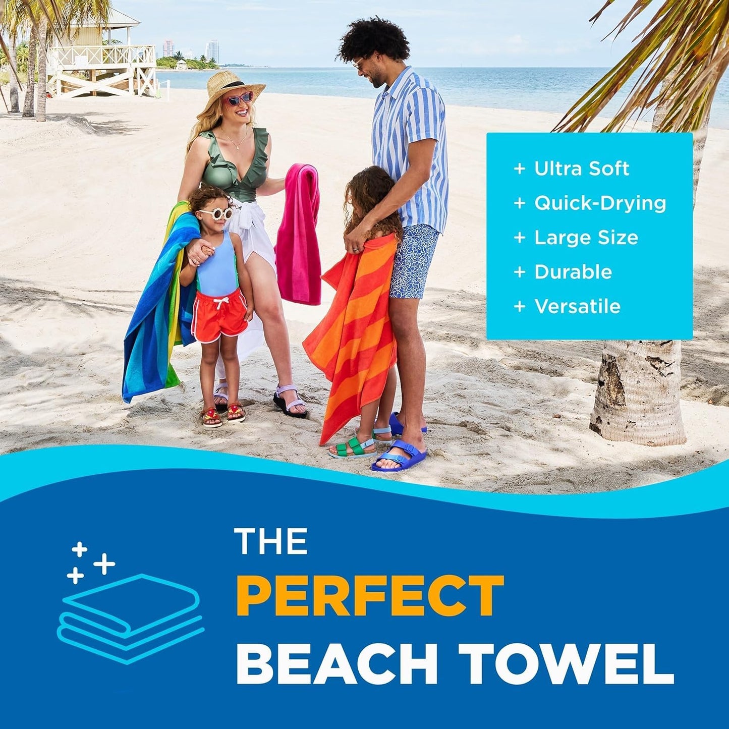Kaufman - Soft Oversized Beach Towels in Bulk | 30" x 60" Velour Striped Beach Towel | Absorbent, Quick-Drying | 100% Cotton Thick Beach Towels (480)