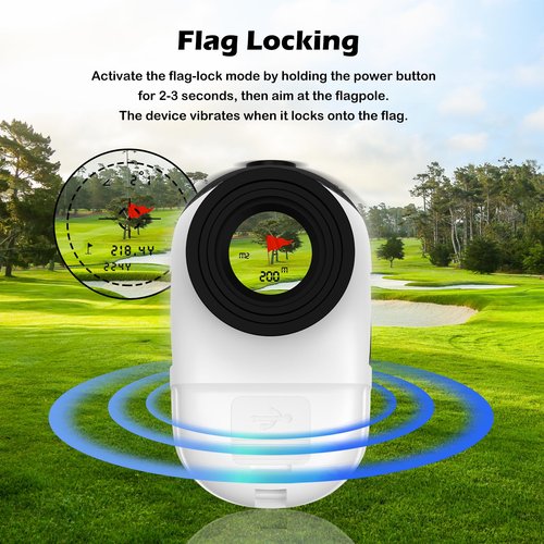 Real HD Golf Rangefinder with Slope, 1,200 Yards Range Finder Golf, 7X Magnification with Magnet, Flag Lock Vibration, Rechargeable Laser Rangefinder for Hunting