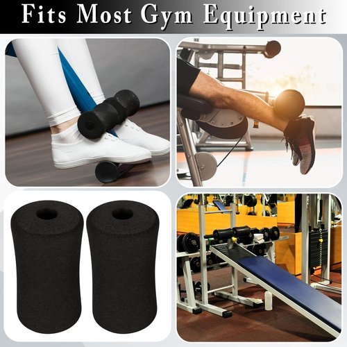 Foam Foot Pads Rollers,Gym Replacement Parts for Leg Pads Set- 4 Pcs Extension Weight Bench,Replacement Set of Rollers with Leg Extension for Weight Training Bench