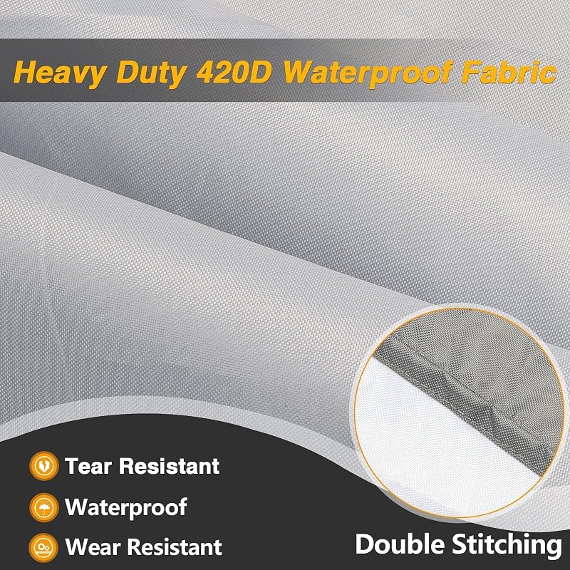 Patio Cooler Cart Cover 34in L x 19in W x 31in H, Heavy Duty 420D Waterproof Dustproof for 80 Quart Ice Chest