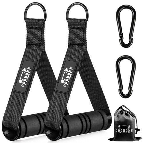 Heavy Duty Exercise Handles, Gym Handles for Cable Machine Attachment, Grip Gym Equipment, Resistance Bands, and Weight Lifting (Set of 2)