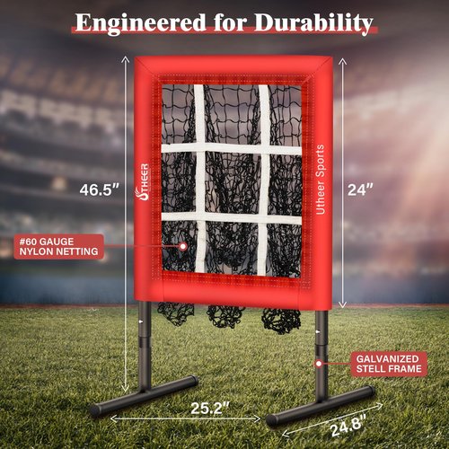 Pitching Net with Strike Zone 9 Hole Baseball Pitching Net Adjustable Height Baseball Target for Throwing, Training EquipmentNet for Practice, Softball Target Nets for Batting