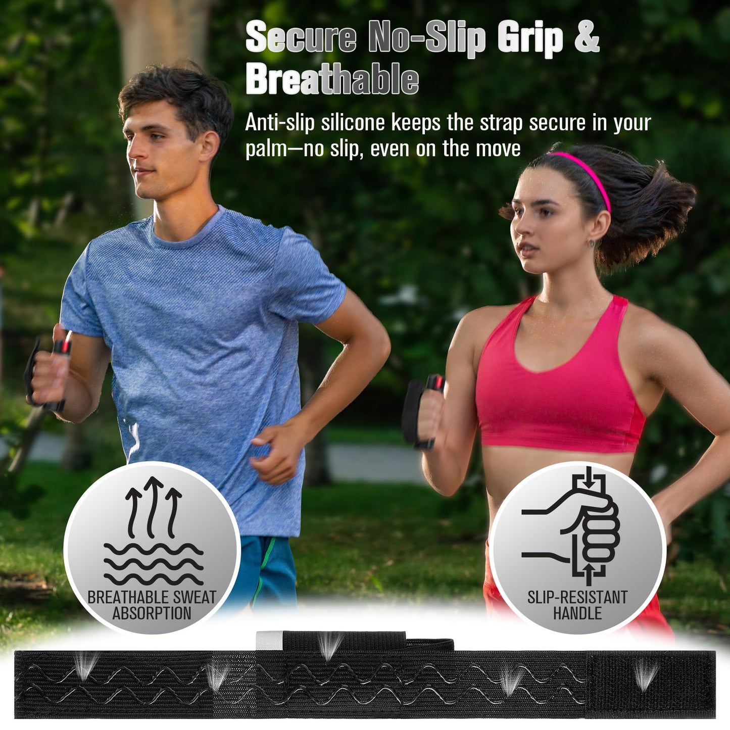 2 PCS Pepper Spray Hand Strap Holder-No Mister-Adjustable Reflective Runner Strap Fits Most Pepper Sprays 3. 5 up, Self Defense Gel Holder Stretch Ambidextrous Design for Run Jog Walk Night Safety