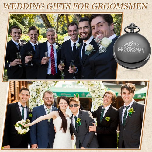 Anglechic 5 Pcs Groomsman Gifts for Wedding Engraved Pocket Compass Brides Man Proposal Gifts Compass Wedding for Groomsman Outdoor Hiking Camping Hunting Souvenir Travel Nautical Decorations