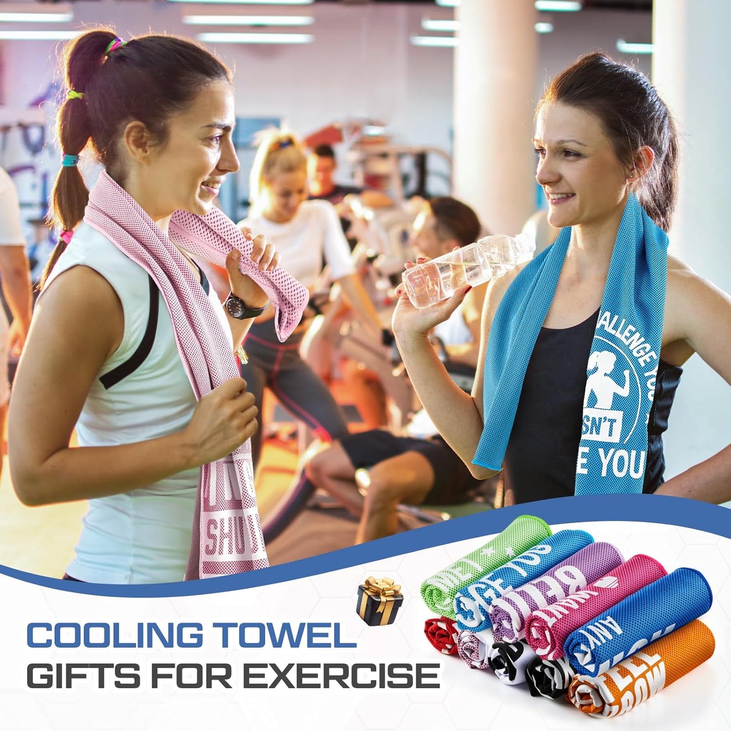 10 Pack Cooling Towel Fitness Gym Gift Sweat Workout Towels (40"x12") for Sports Exercise Fitness Neck and Face Yoga Athletes Sports