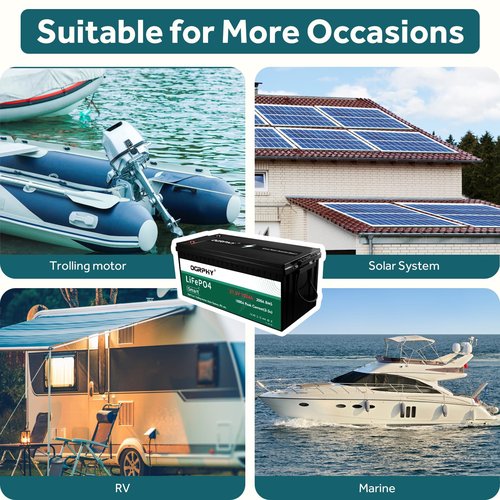 OGRPHY 48V Lithium Golf Cart Battery Conversion Kit, 200A BMS(1000A Peak Current), with Touch Monitor and Retention Strap, 4000+ Cycles 48V Lithium Battery with Charger Perfect for Golf Carts(102AH)