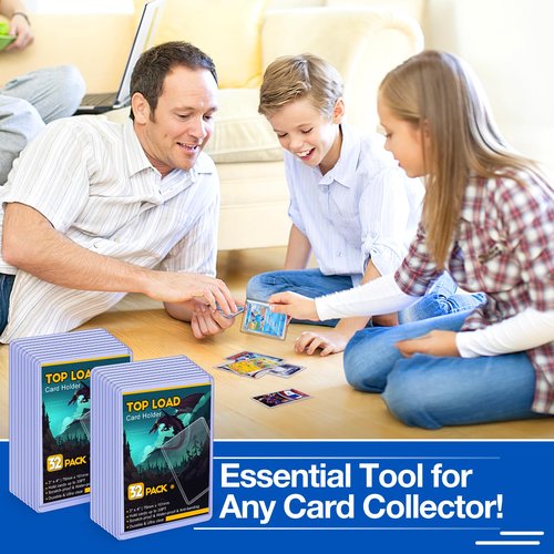 32 Count Topload Card Holder, Sooez 35PT Topload Card Protector, 3" x 4" Hard Plastic Card Sleeves, Baseball Card Protector, Rigid Toploading Card Case for Collectible Trading Sports Cards