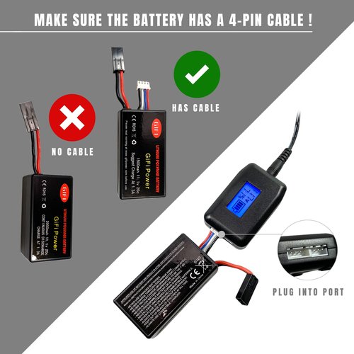 MaximalPower LCD Balancer Charger LiPo Lithium Polymer Airsoft AEG PEQ Connector Mini-Tamiya Plug with 16 G Wire for RC Cars Airplane Airsoft