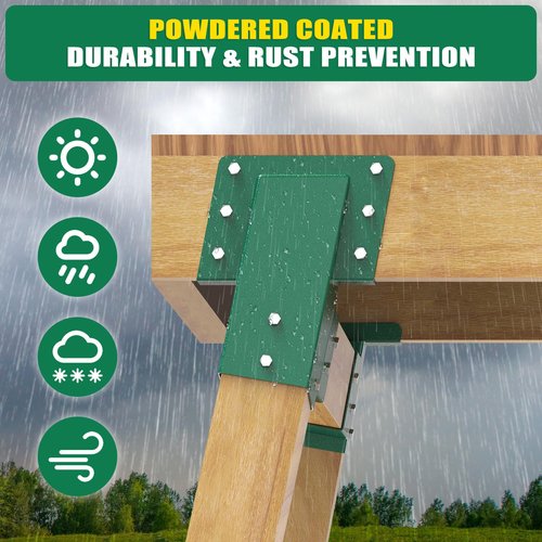 SELEWARE Deer Stand Brackets 4-Pack, Outdoor 4x4 Compound Angle Brackets, Elevator Bracket, Multi-Use Platform Bracket for Deer Stand, Hunting Blinds, Shooting Shack, Observation Decks, Tree Houses