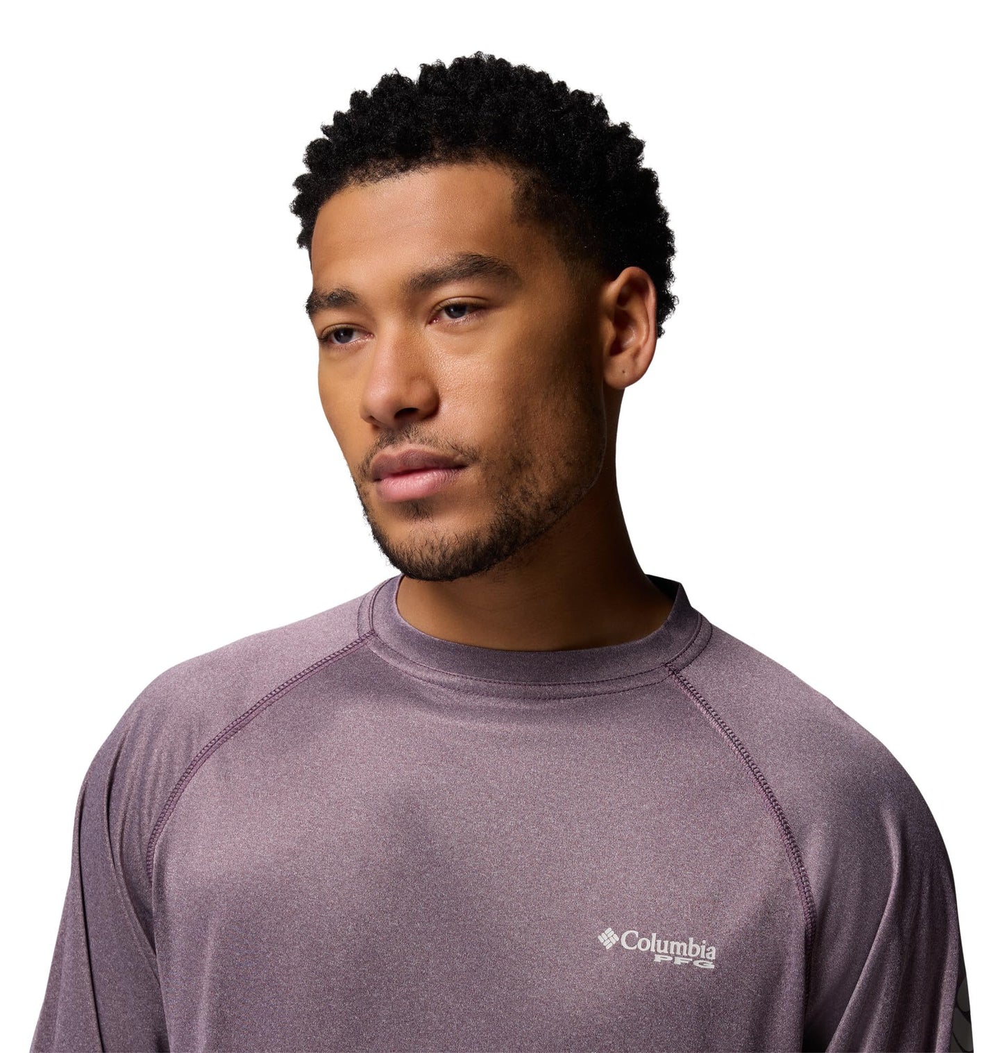 Columbia Men's PFG Terminal Tackle Long Sleeve Fishing Shirt, Dusty Purple Heather/Cool Grey Logo, X-Small