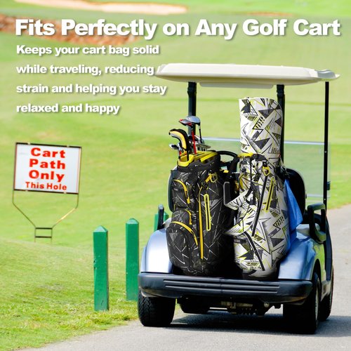 GEESEE 14-Way Golf Cart Bag with Full-Length Dividers–Golf Bag Featuring Cooler Pocket, Rain Hood, 9 Pockets & Padded Strap–Ideal Golf Club Organizer for Men & Women