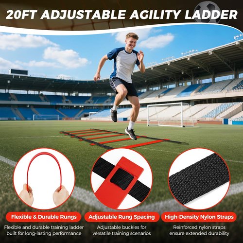 BAGAIL Soccer Goals for Backyard Set, 2 of 6 x 4ft Portable Pop Up Soccer Nets, Foldable Training Equipment with Soccer Ball, Ladder, Cones, Targets for Outdoor Games - Black