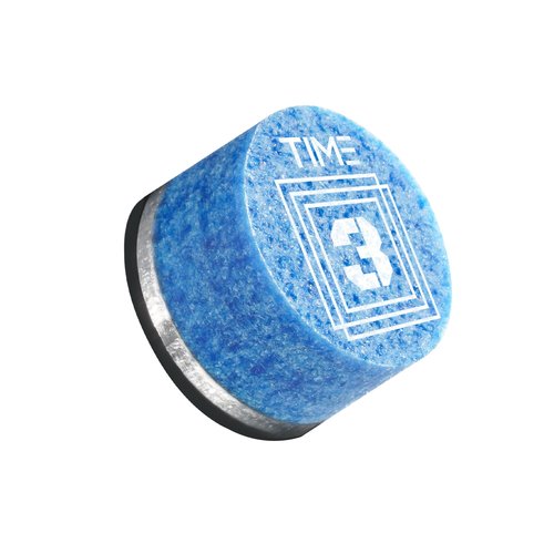 RHINO TIME Crystal Pool Billiard Cue Tip - 14mm/ Blue/Hardness: TIME 1 Super Soft/Pack 1