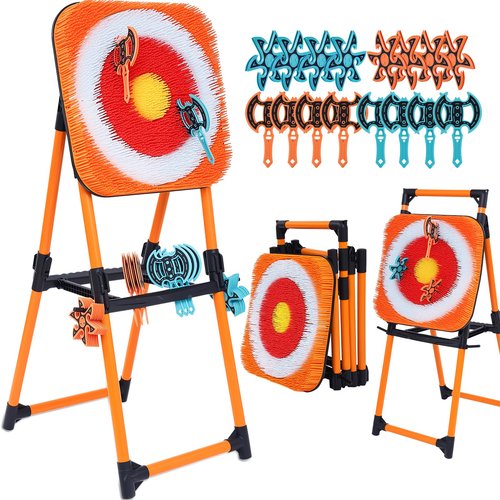 ZoLLa Axe Throwing Game for Backyard-with 8 Throwing Axe & 8 Throwing Stars,23.6in Foldable Target,Yard & Outdoor Games for Adults and Family