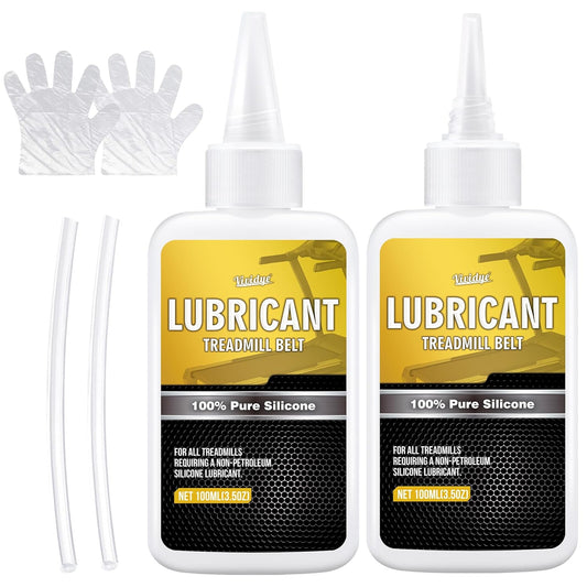 100% Pure Silicone Treadmill Lube - 7oz/200ml Treadmill Lubricant for Belt - Premium Silicone Oil with Application Tubes - Suitable for Most Treadmill Lubrication - Non-Toxic and Odorless