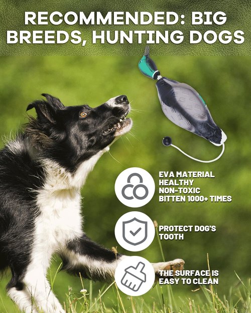 gardmate Dog Bumper for Water Retrieving - 2PCS Bionic Duck Dog Training Dummy with Floating and Tear - Hunting Dog Toy - Durable Bite-Resistant Toy for Hound Training(Duck)