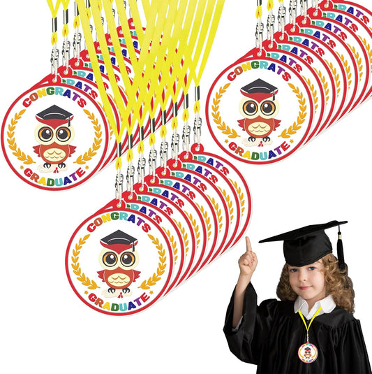 24P Pre-k Graduation Medals Silicone Graduation Award Medals For Kids 2 Inch Kindergarten Graduation Prek Graduation Gifts With Yellow Neck Ribbon Graduation Medal Preschool Graduation Party Favors