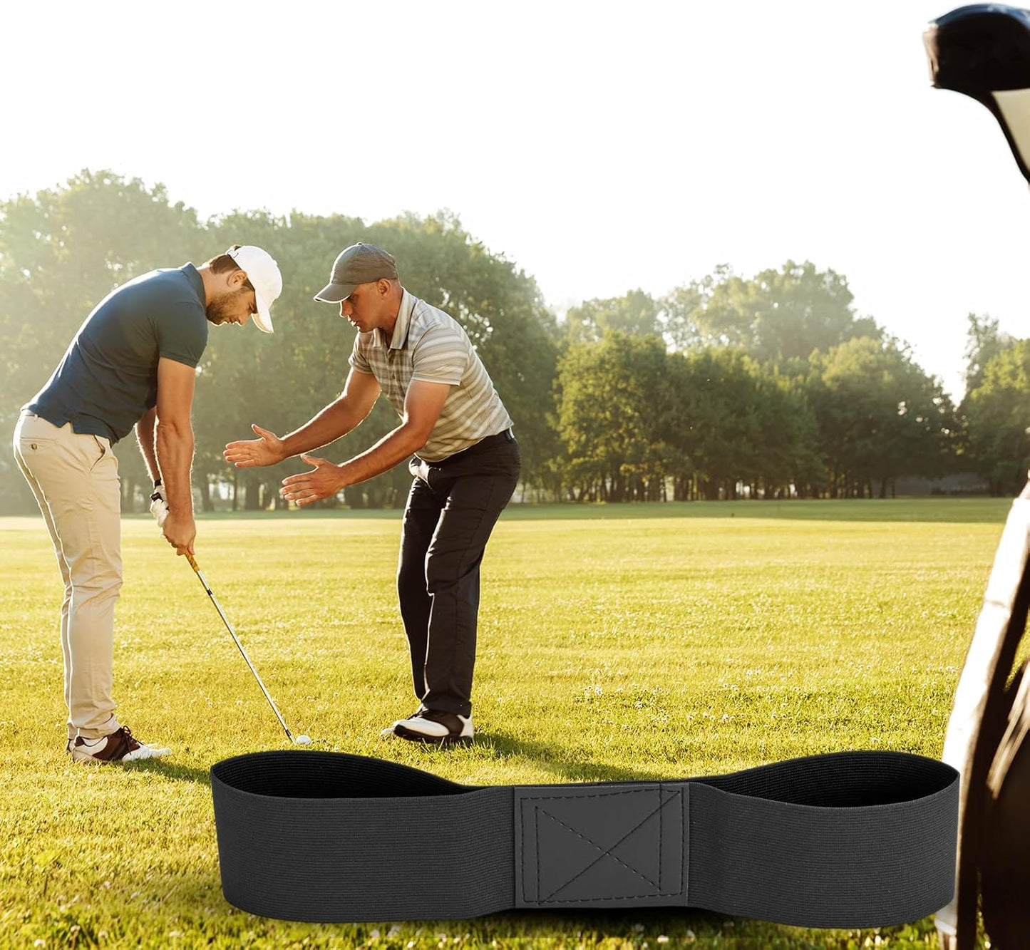 2 Pcs Golf Swing Trainer Aid Swing Correcting Arm Band, Golf Swing Training Aid, Black