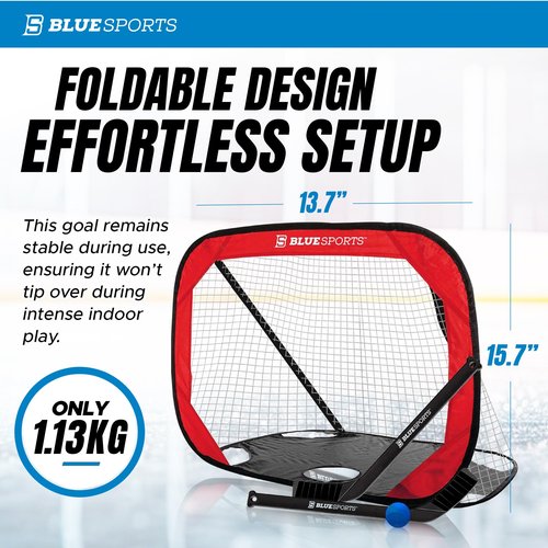 Blue Sports Mini Pop-up Goal - Indoor Folding Nets - Hockey Training Equipment for Training & Practices