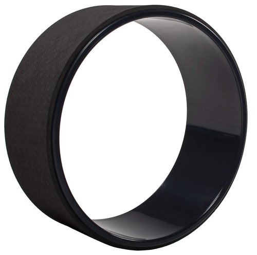 Fitvids Yoga Wheel for Stretching Yoga Prop Wheel, Comfortable Support for Yoga Poses and Backbends, Black