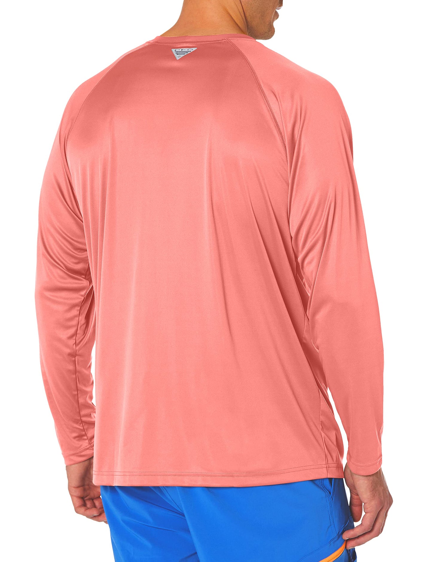 Columbia Men's Terminal Tackle Long Sleeve Fishing Shirt, Sorbet/Black Logo, 5X Tall