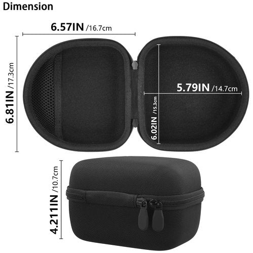 co2CREA Protective Case for Walker's ‎GWP-BTPAS/GWP-SF-PBTM Compact 25dB NRR Collapsible Hunting Shooting Passive Hearing Protection Muff w, Black Case