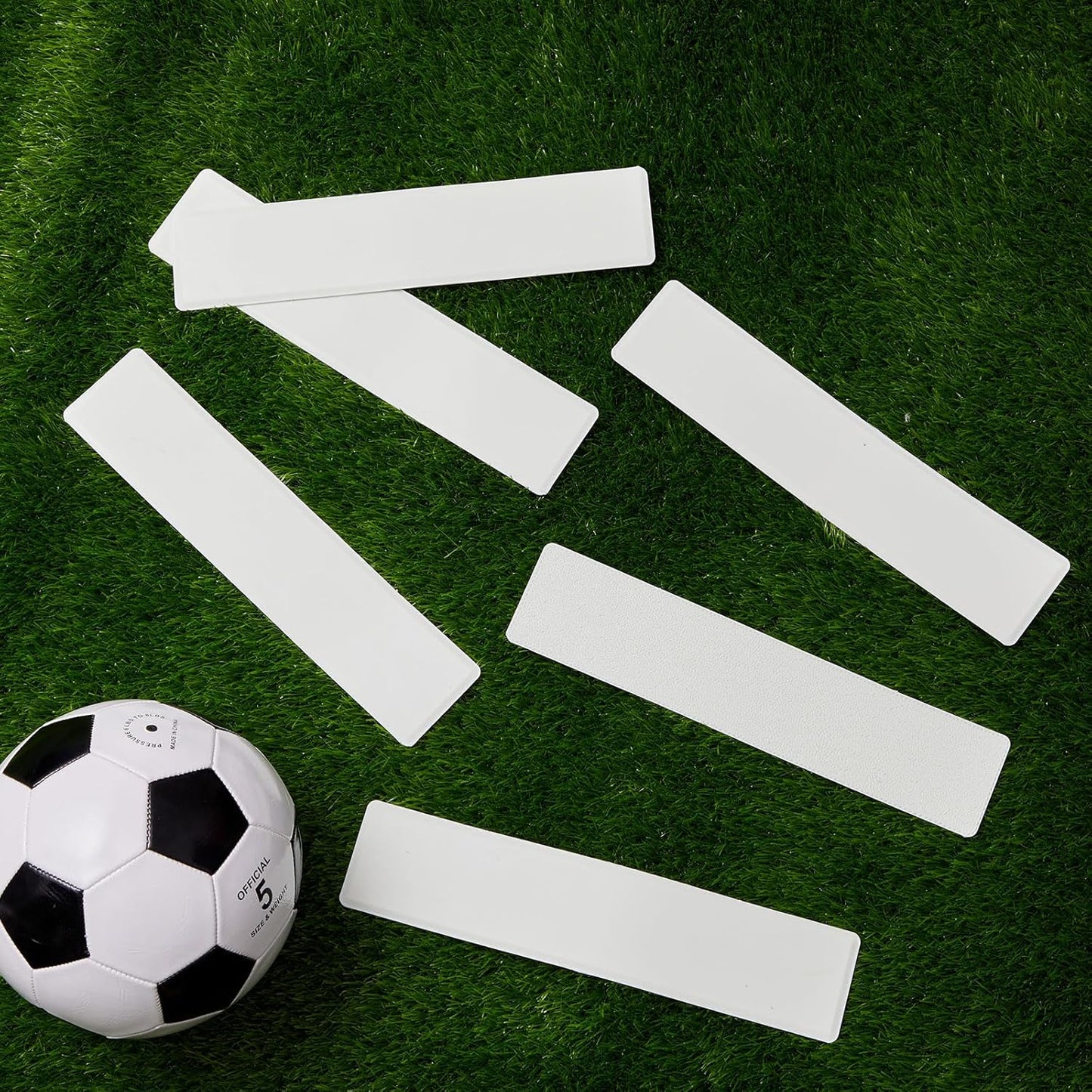 10 Pcs Court Line Marker Kit Flat Rectangular Gym Floor Spot White Boundary Markers Agility Training Accessories for Soccer Basketball Volleyball Badminton Outdoor