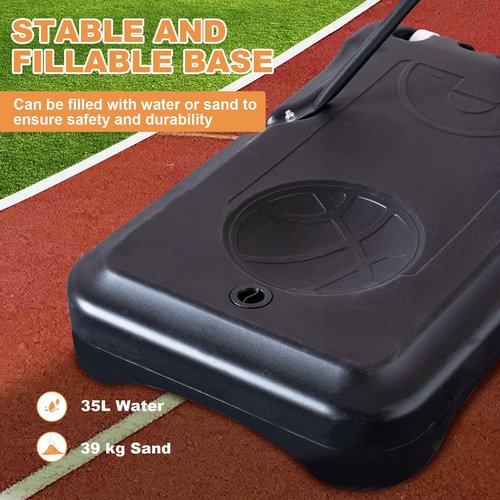 Basketball Hoop Portable with 33 inch PC Backboard, 4.82-8.53ft Adjustable Basketball Goals with Sandbag Outdoor Indoor Pool