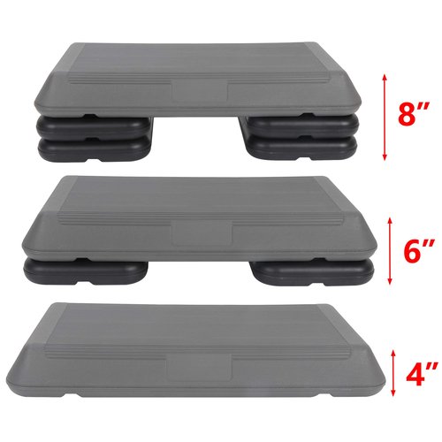 ZENY Exercise Aerobic Stepper Platform 28.5'' Adjustable Aerobic Step with 4 Risers, Fitness and Workout Stepper for Home Gym