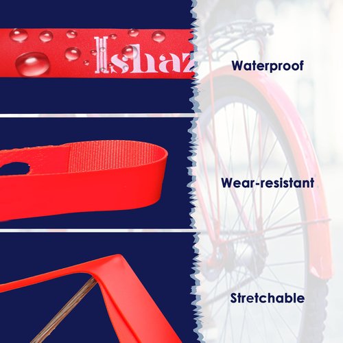 Ishaza Pack of 2 Bicycle Rim Strip 26" x 20mm ??Red Rim Tape High-Pressure, Puncture & Temperature Resistant Durable Elastic PVC Bike Wheel Liner for Mountain & Road Bicycle