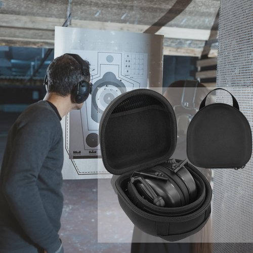 co2CREA Protective Case for Walker's ‎GWP-BTPAS/GWP-SF-PBTM Compact 25dB NRR Collapsible Hunting Shooting Passive Hearing Protection Muff w, Black Case
