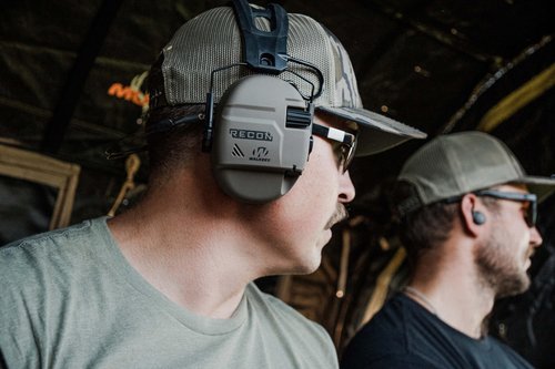 Walker's Recon Digital Muffs - Durable IPX4 Weather-Resistant HD Speakers Hunting Range Shooting Hearing Protection Electronic Muffs, 3.5mm Audio Jack, 2 AAA Batteries Included, Flat Dark Earth