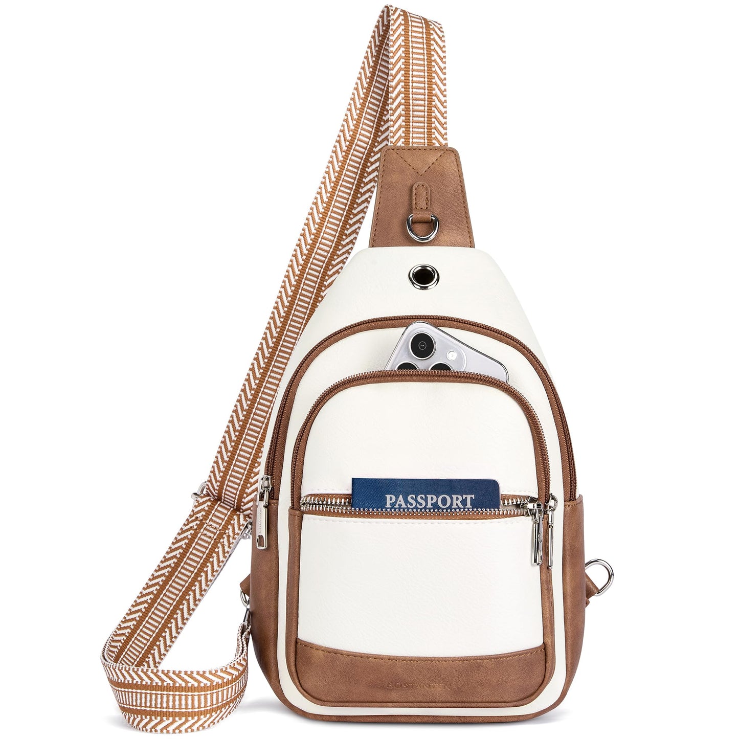 BOSTANTEN 7L Sling Bag For Women CrossBody Bags Large Cross Body Purse Vegan Leather Sling Backpack for Travel Essentials